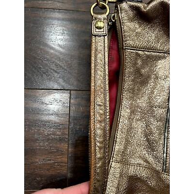 Coach Poppy Metallic Gold Leather Jazzy Hobo Purse (Style Coach Poppy Metallic Gold Leather Jazzy Hobo Purse (Style