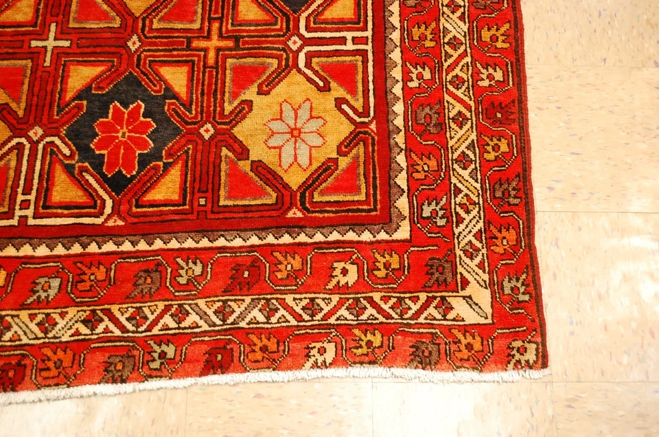 OLD,ANTIQUE CAUCASIAN DESIGN LONG RUG 5' x 10'5" GALLERY_FOYER SIZE - Image 3 of 4