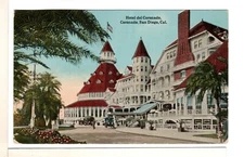 1915 Divided Back Postcard San Diego CA Hotel del Coronado Vintage Cars-PP10