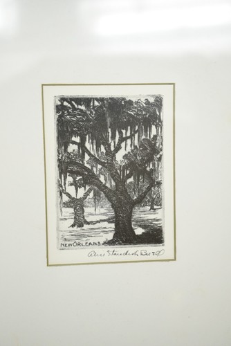 Set of 2 Alice Standish Buell New Orleans Signed Etchings Gold Gilt Frame - Picture 10 of 17