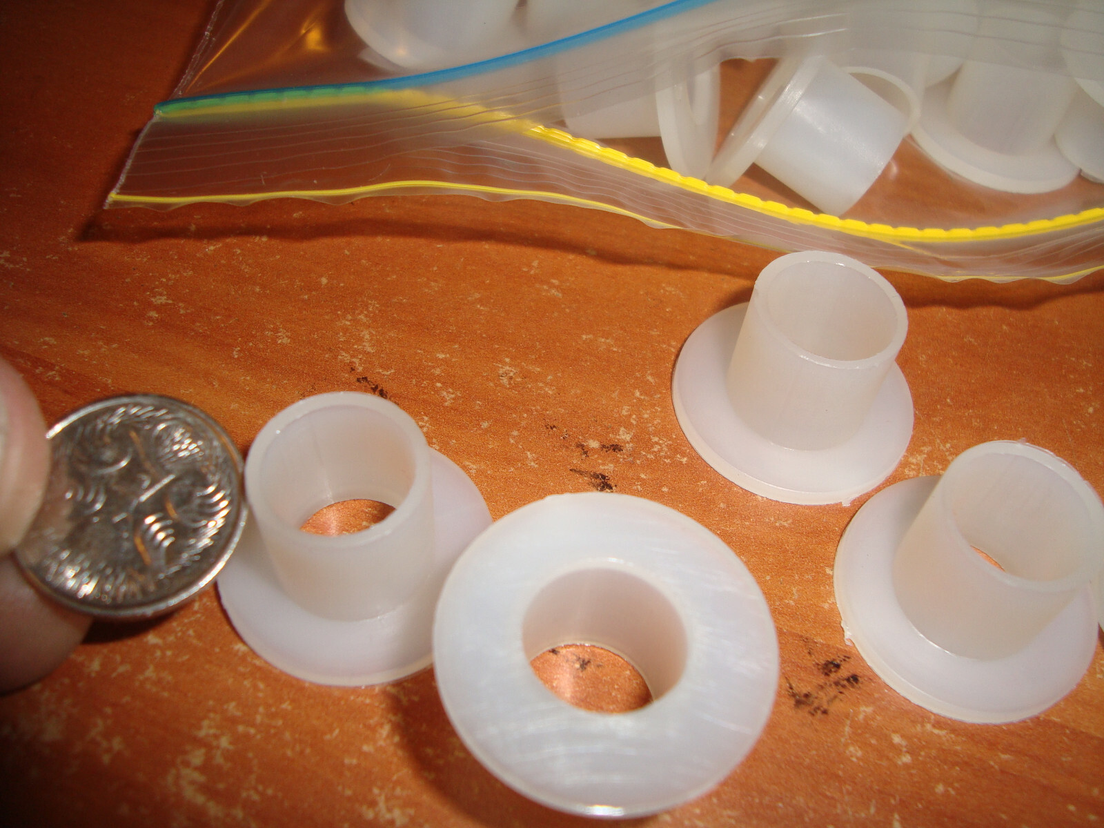 Nylon Shoulder Washer M12 X 13MM White Spacer Plastic Bush,, Bag of 100