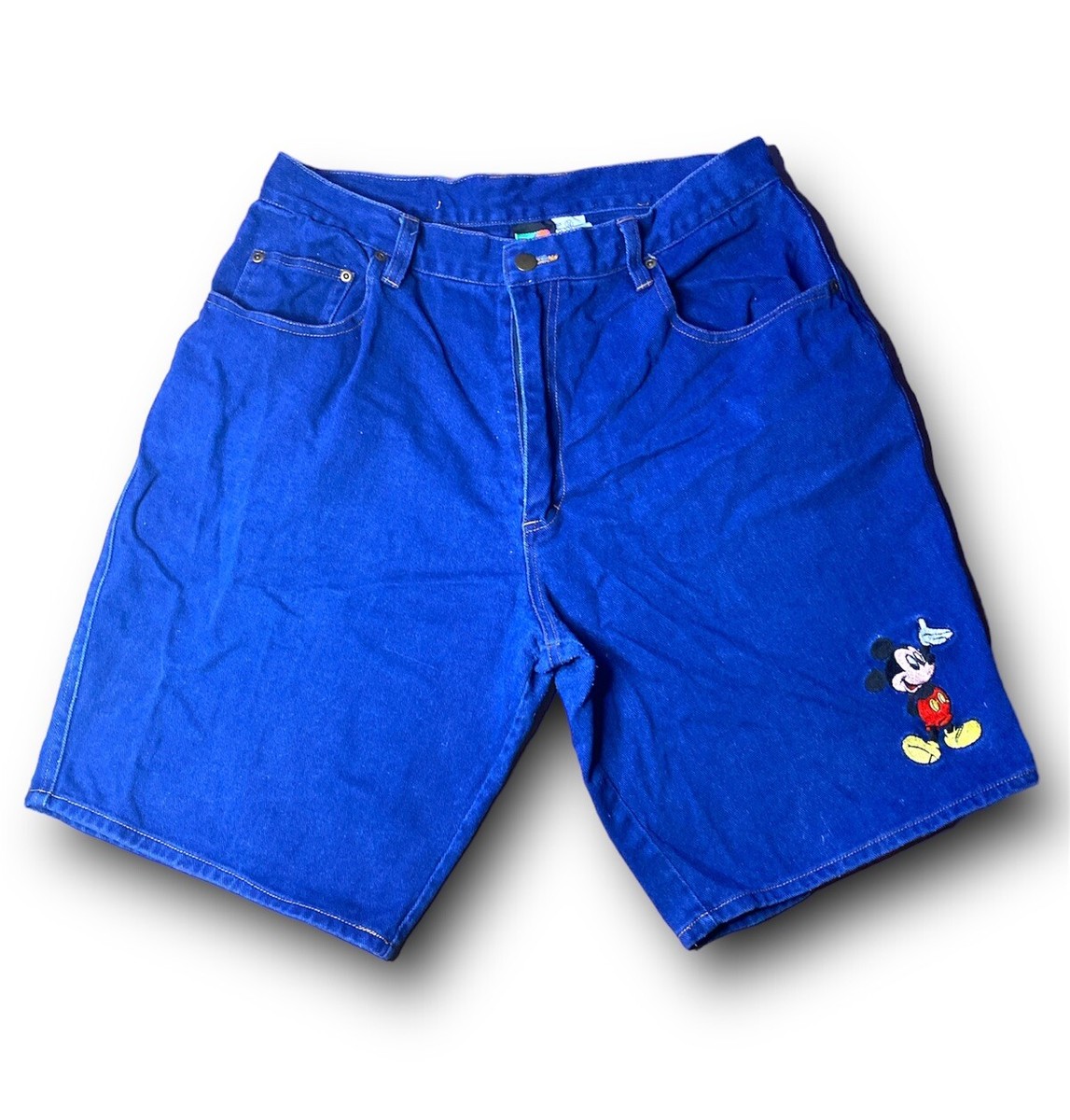 Disney Denim Shorts Men 34 Blue Jean Jorts 90s Mickey Unlimited