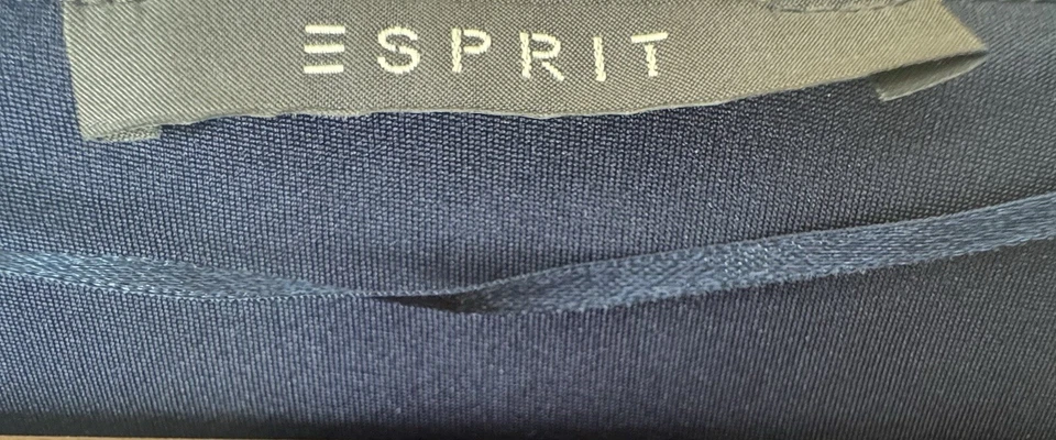 Vestido ESPRIT Vintage Años 90 Turquesa y Azul Marino Floral Para Mujer Talla Grande Manga Corta Foto 3 de 4