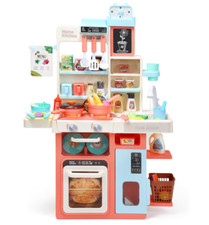 Kids Kitchen Playset with Sound and Light for Kids, Pink. Free Shipping