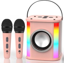 Karaoke Machine for Kids Adults, Mini Portable Bluetooth Speaker with USB