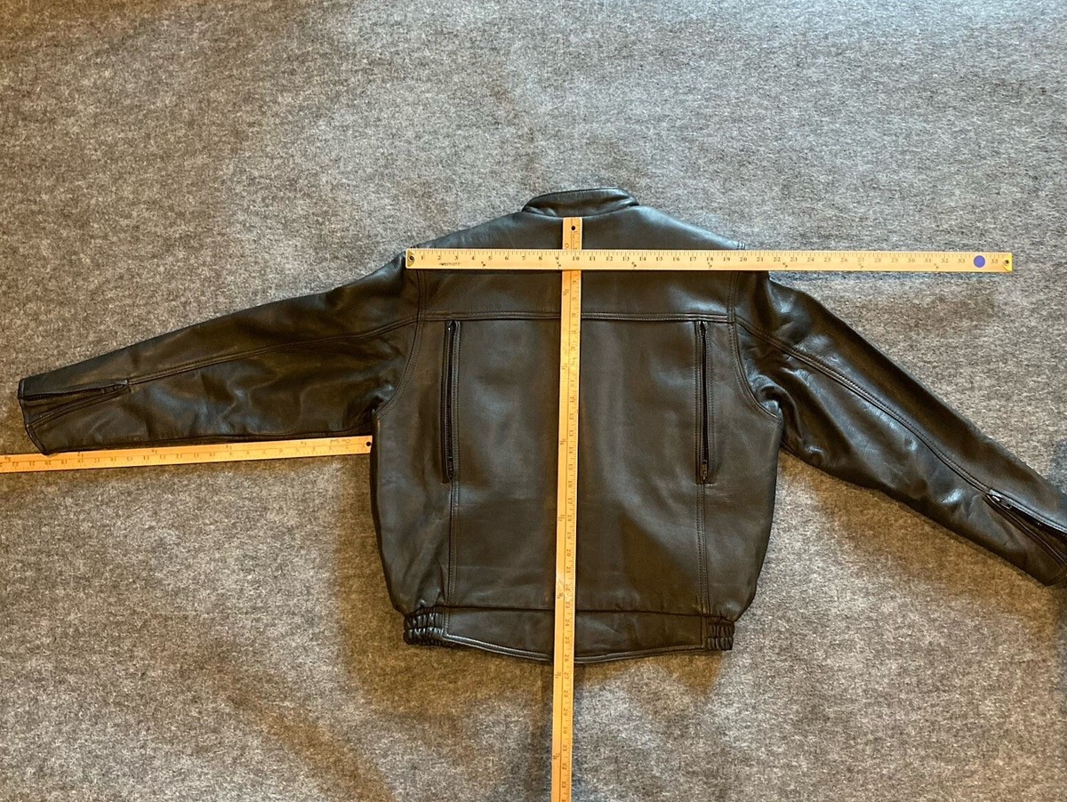 Cosmos Motorcycle Biker Rider Leather Bomber Jacket L | eBay