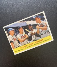 1958 TOPPS BRAVES FENCE BUSTERS  #351 HANK AARON - ED MATHEWS  Baseball Card
