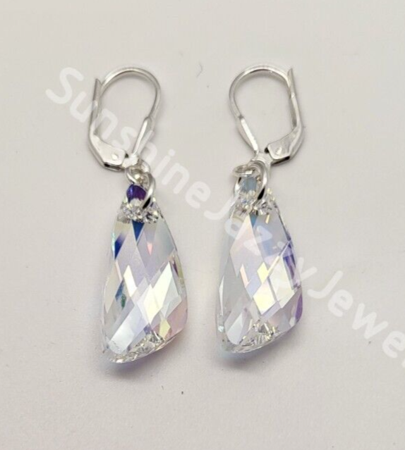 ピアス [wingbling] Benus Drop Earrings Made w/ Sterling Silver Swarovski Crystal Clear AB Angel