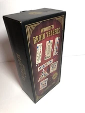 Game Gallery Wooden Brain Teasers - 7 Wooden Puzzle Games Family Game Night