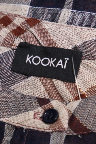 KOOKAI Camicia a Quadri Effetto Metallico D 40 Blu Navy - Foto 4 di 4