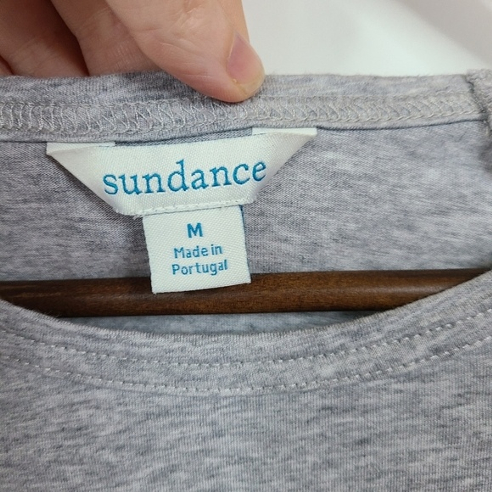 Sundance Grey Ruffle Sleeve Basic Long Sleeve Top… - image 4