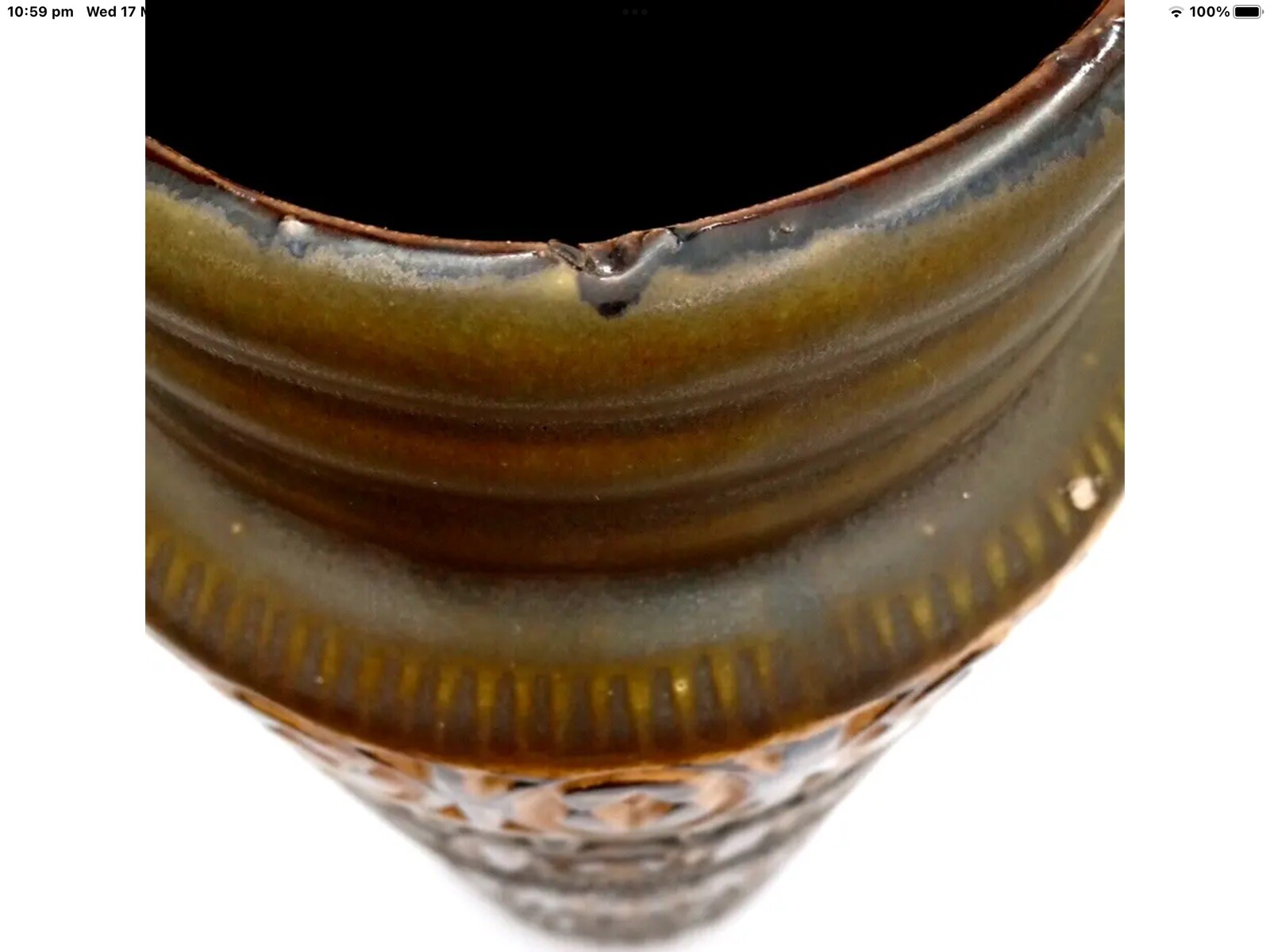 Vintage 1970’s Ceramic Lava Slip German Decorative Centrepiece Vase N