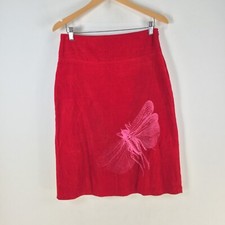 Japonica skirt womens 10 pencil knee length red corduroy cotton 114052