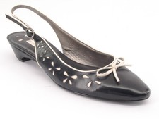 New BANDOLINO Leather Women Casual Slingback Kitten Heel Pump Sandal Shoe Sz 8 M