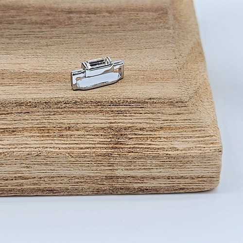 KEEP Collective "April Birthstone" Emerald Cut Clear Crystal Silver Slide Charm - Picture 2 of 10