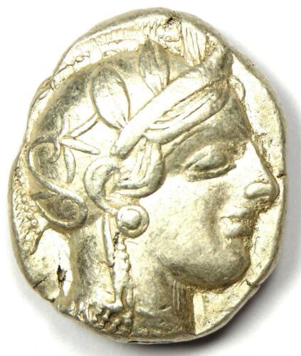 Ancient Athens Greece Athena Owl Tetradrachm Coin (454-404 BC) - AU Condition!