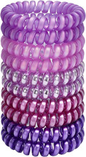 Spiral Hair Ties for Women, 10-Pack Traceless No-Damage Ponytail Holders, Coils