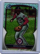 2023 Bowman Chrome #BCP-169 Edwin Solano Chrome Prospects Mojo Refractor