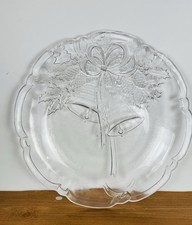 Mikasa Crystal Hostess Platter Holiday Bells 14 3/4" Mint Cond