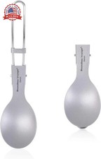 iBasingo Titanium Spork Spoon Fork Knife with Folding Handle Ultralight Dinnerwa