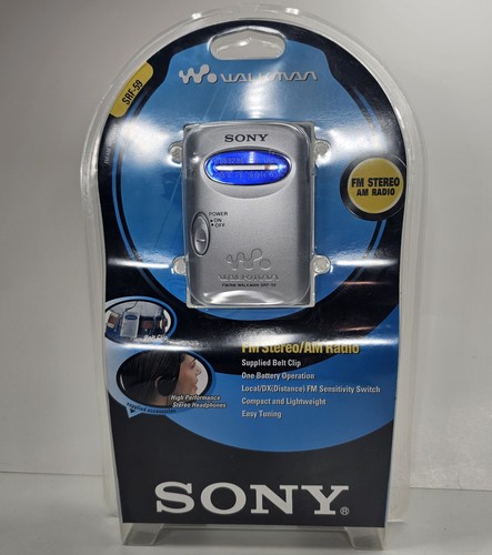 Sony SRF59 AM/FM Walkman Radio - Silber - Neu Versiegelt - NOS