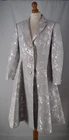 Ladies Ted Baker Silver Grey Fraully Oriental Blossom Fit & Flare Coat UK 12