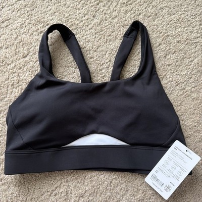 Athleta S Small Interval Bra A-C Colorblock Black NWT! 816445 Removable Pads