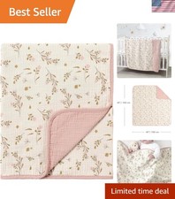 40"x40" Light and Breathable Organic Muslin Baby Blanket - Perfect for Swaddling