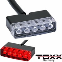 ToXx Motorrad Mini LED RüCklicht Bremslicht Fahrlicht Schwarz Klar 12V E-GeprüFt