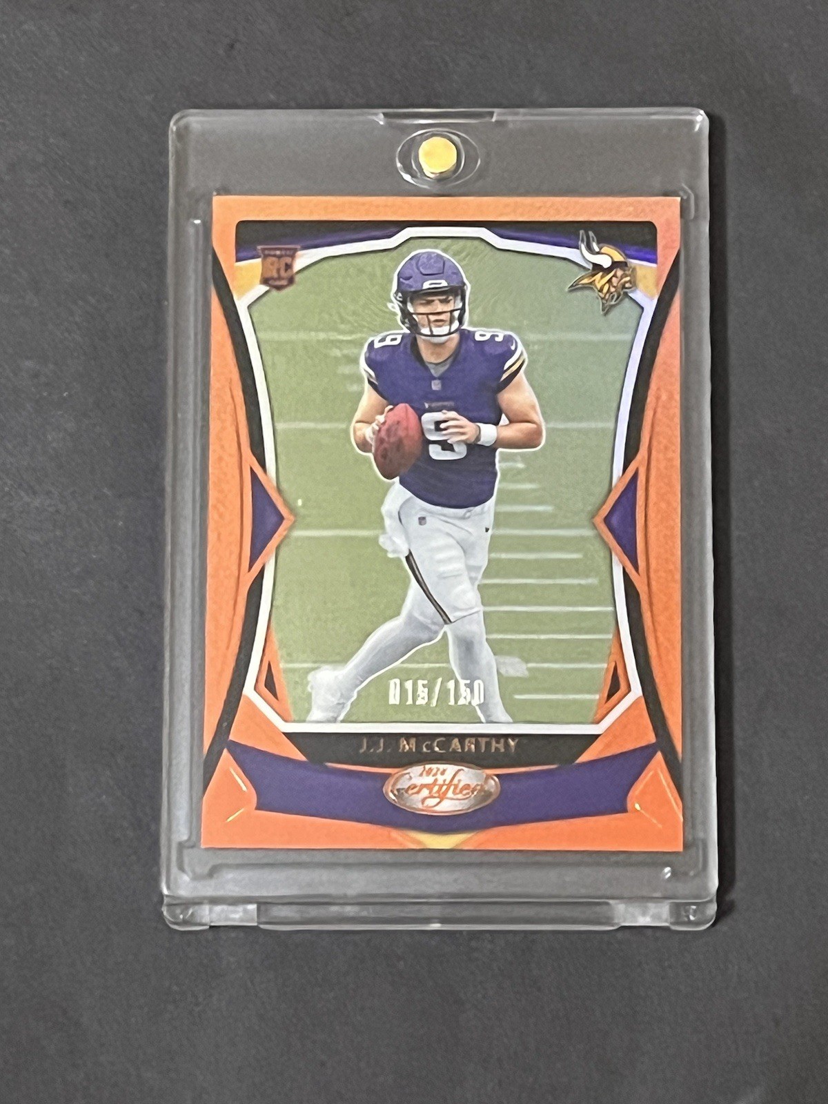 2024 Panini Certified JJ McCarthy #108 Rookie RC Orange Mirror #15/150 Vikings
