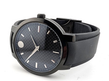 New Movado Mens Gravity Carbon Fiber SS W/Blk...