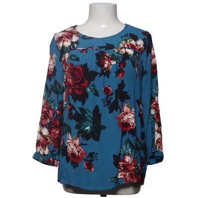 Joules, Bluse, Größe: L, Blau/Mehrfarbig, Viskose, Blumen, Damen #ZtM