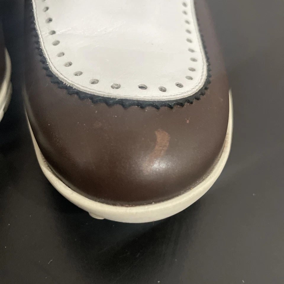 Walter Genuin Mujer Zapatos de Golf Talla 40 Eu Italia Punta de Ala Estilo Marrón Y Blanco Foto 3 de 4