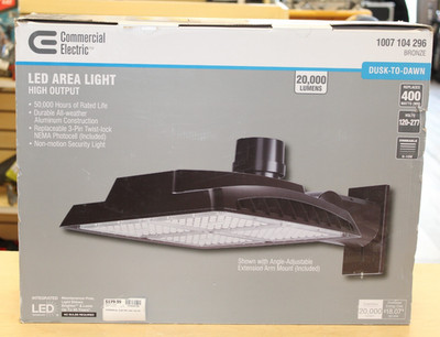 Commercial Electric  1007 104 296 Bronze LED Area Light *NEW*  FREE SHIPPING