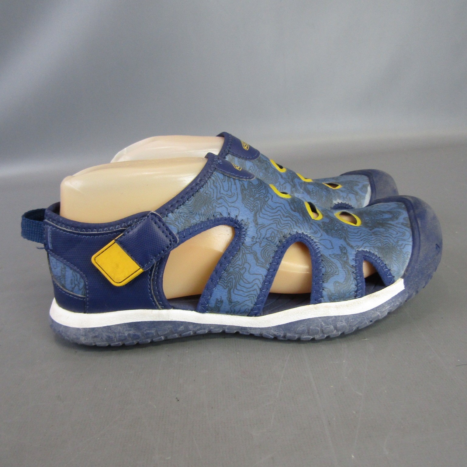 Sandali Keen Stingray per bambini blu design topo scarpe cinturino regolabile taglia 5 US