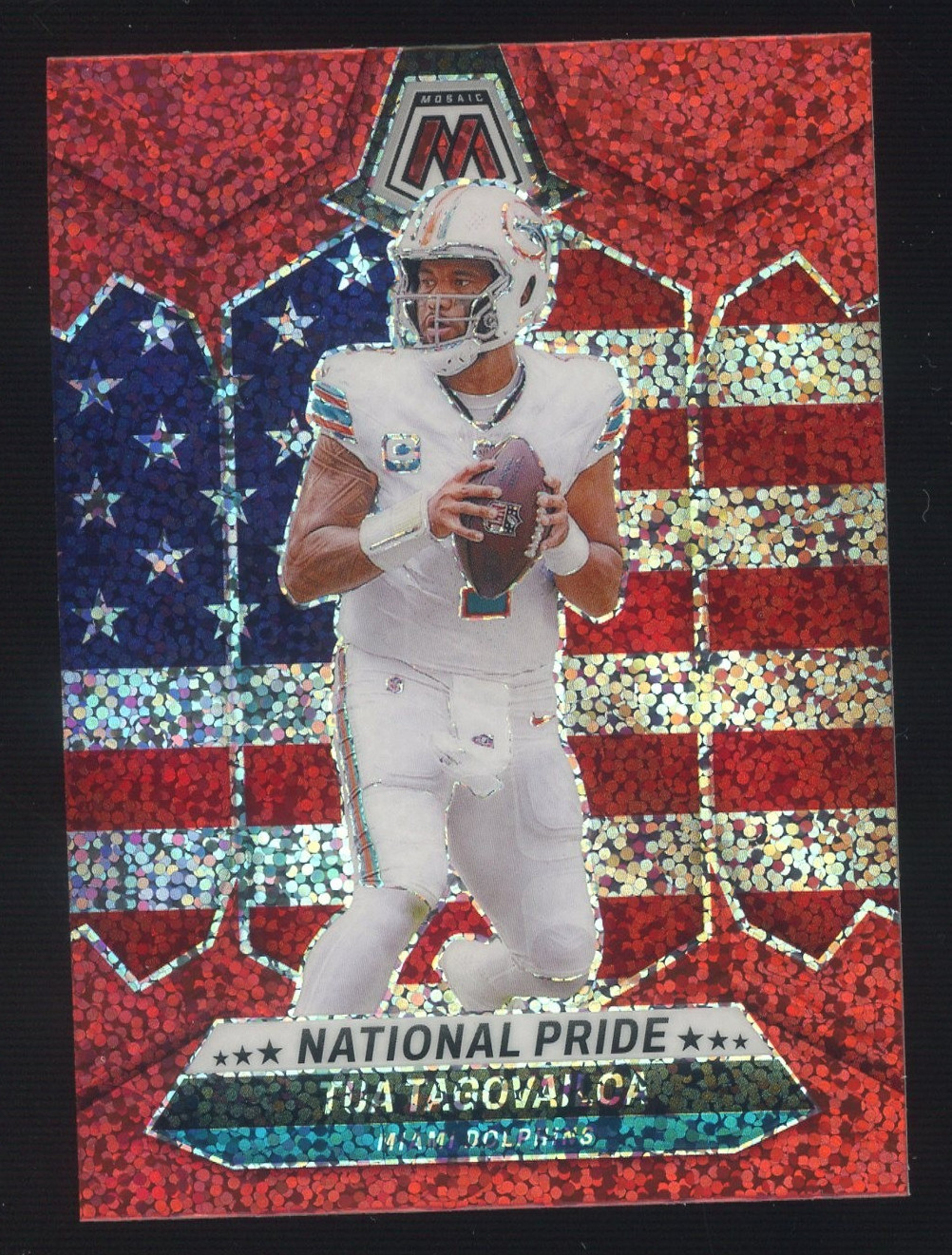 2024 Panini Mosaic Red Sparkle Prizm #251 Tua Tagovailoa Miami Dolphins