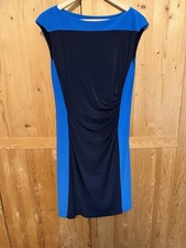 Ralph Lauren Color Blue Block Dress with Ruched Waist  Size 12