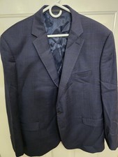 Ralph Lauren Blazer Mens Blue Notch Lapel 2 Button Corduroy Jacket 48R 100 wool