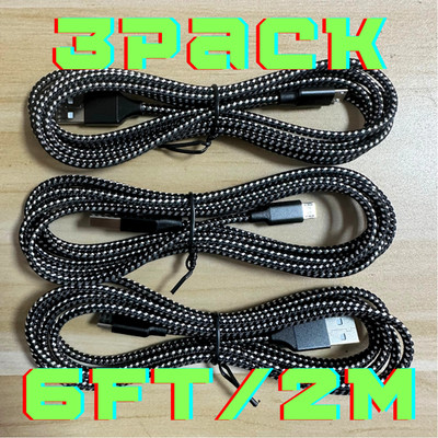 Micro USB to USB A Cable Android Charger Braided Cord 3PCS For Samsung Google LG