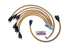 Copper Core Coil 7mm Cloth Covered Spark Plug Wire Set Vintage Wires Inline 6 Copper Core Coil 7mm Cloth Covered Spark Plug Wire Set Vintage Wires Inline 6