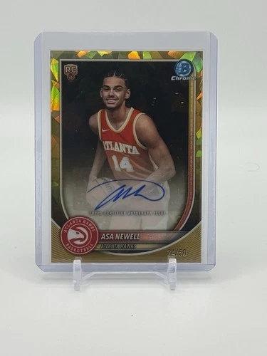 2025/26 Bowman Chrome Asa Newell Gold Sapphire Refractor #/50 RC Rookie Auto