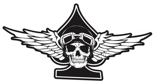 Aufkleber Totenkopf Mit FlüGel 10 X 5 Cm Sticker Winged Ace Skull Decal-image