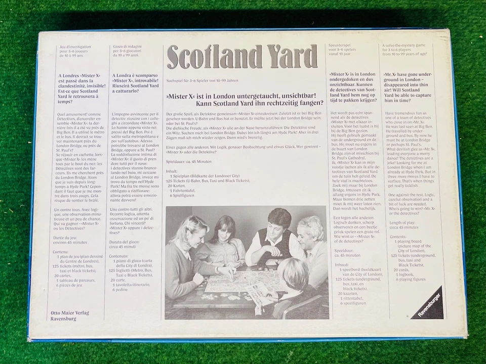 RAVENSBURGER - SCOTLAND YARD - JAGD NACH MISTER X - SPIEL DES JAHRES 1983 - Bild 2 von 4