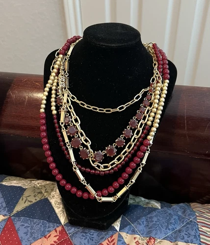 VETEMENTS Collana Premier Designs Jewelry WORK IT rubino e oro nuova in bustina