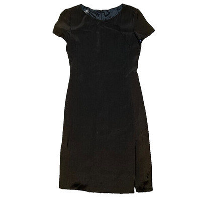 Vintage Giorgio Armani Le Collezioni Black Shift Dress Asymmetric Neck Short 4