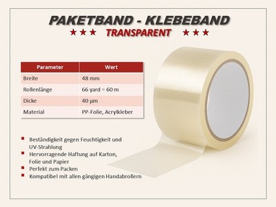 Profi Klebeband Paketband Paketklebeband Durchsichtig Top Preis ab 1 x 180Rollen