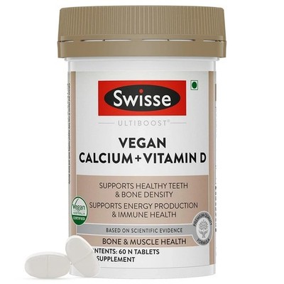 Swisse Vegan Calcium + Vitamin D3 für stärkere Knochen - 60 Tab