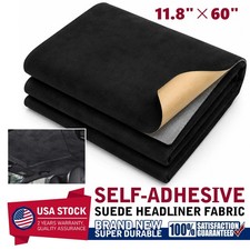Black Suede 11.860 Headliner Fabric With Adhwsive Backing Car Roof Upholstery