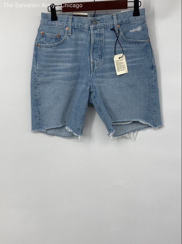 Levi's 501 Womens Blue Cotton Denim 90's Medium Rise Mom Shorts Size 25
