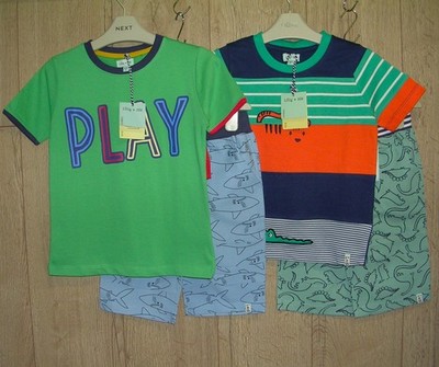 Lilly & Sid neu Jungen Bio-Baumwolle Tops T-Shirt Shorts Outfits Alter 4-5 110 cm